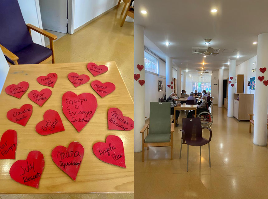 Centres de Dia celebren Sant Valentí, Els Centres de Dia de Grup Mutuam celebren el dia de Sant Valentí plens d’amor i amistat